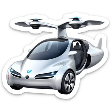 self-driving flying car prototype for 2025 sticker