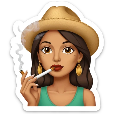 Chicana smoking a blunt sticker
