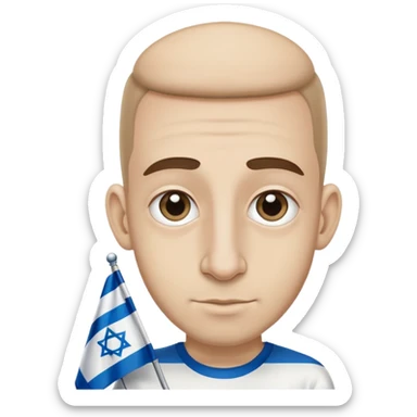 jew with a big nose and Israel flag on shirt sticker