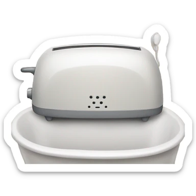 Toaster in bathtub  sticker