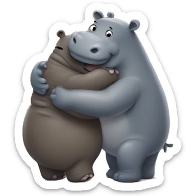 make a Hippo and Bear hug sticker