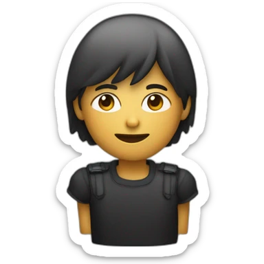 une personne noir  deux mains sur la tête avec Visage choqué sticker