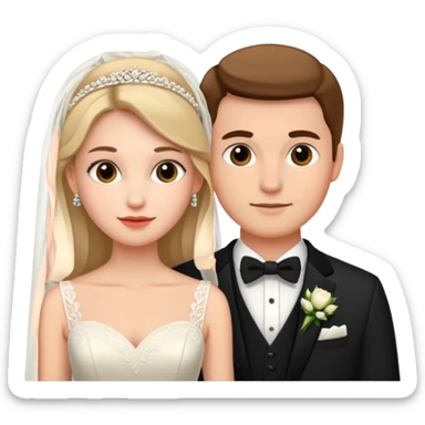 Wedding Modern Classic 2 people sticker