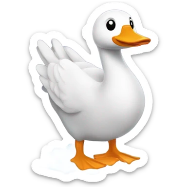 Goose taking a shower sticker