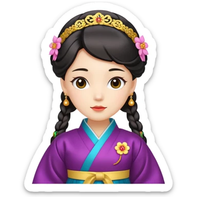 woman in hanbok sticker