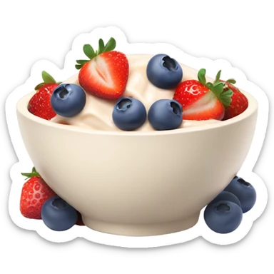 yoghurt bowl with blueberries and strawberries nude colour bowl sticker