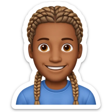 Brownskin man with braids  sticker