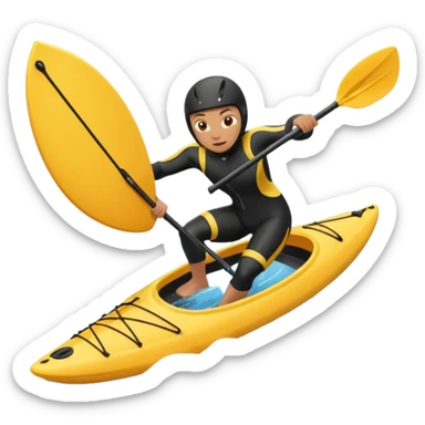 A Kayak slalom athlete going through a gate  sticker