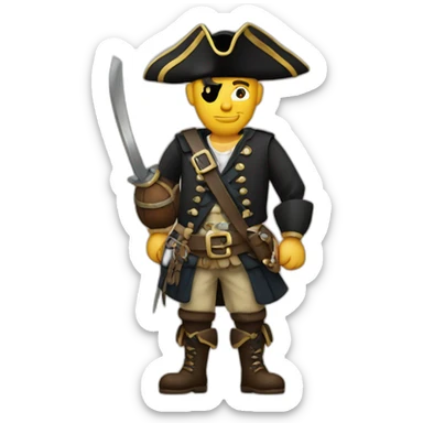 scottish pirate wearing kilt sticker