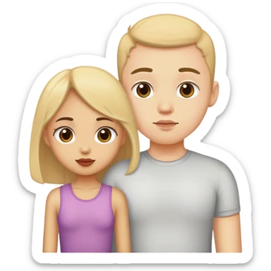 skinny girl with fat boy  sticker