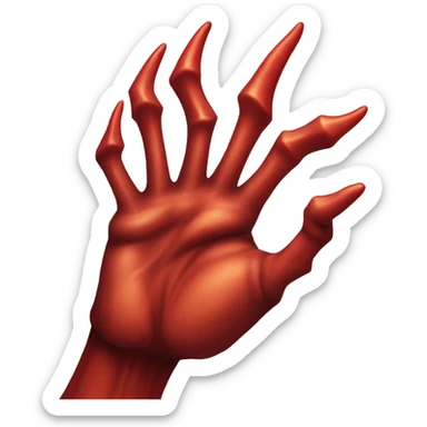 The devil's hand shows a like sticker
