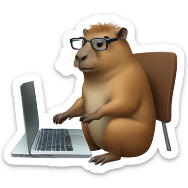 capybara coder sticker