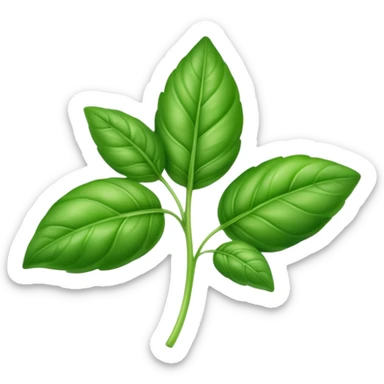 Fresh green basil herb leaf sticker