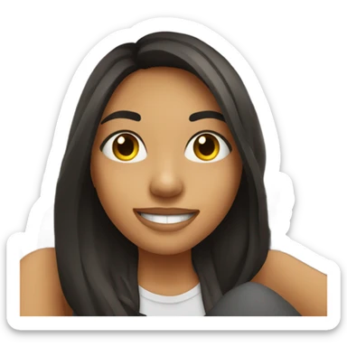 smiling girl in car selfie sticker