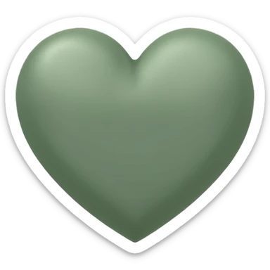 Sage green heart sticker