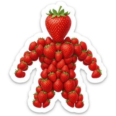 ram made of strawberry sticker