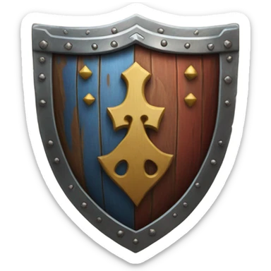 medieval shield with emoji inside sticker
