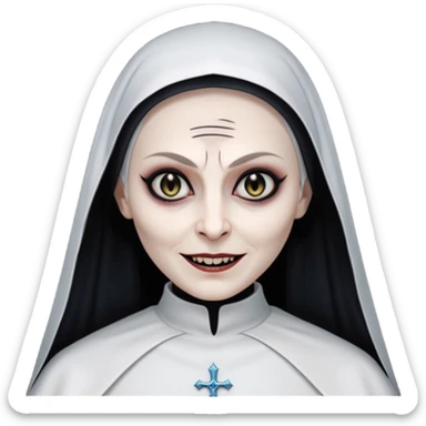 create an evil nun emoji based on valak from the conjuring sticker