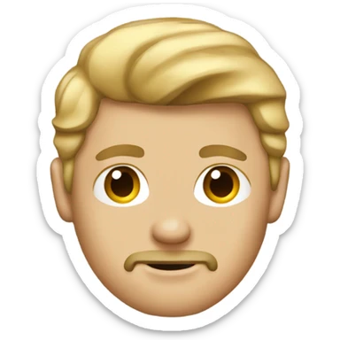 Dirty blonde hair man in coffee mug sticker