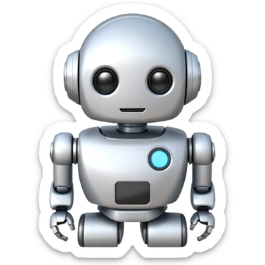 robot old cartoon simple kid toy white innocent funny gudget chatGPT round adorable sticker