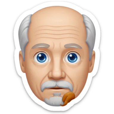 70 year old man with goatee and thinning hair sticker