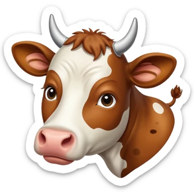 A cow makes with Saturn
 sticker