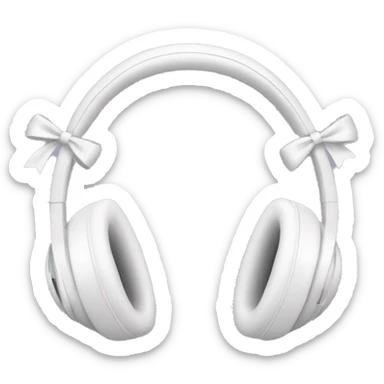 White Headphones with bows sticker