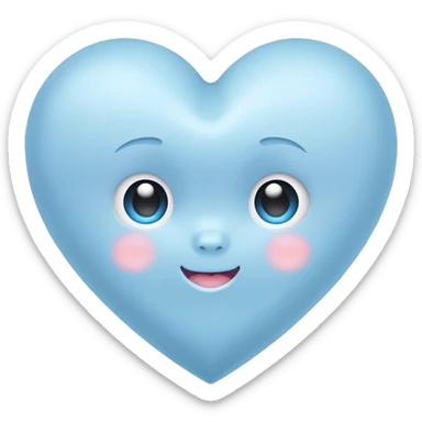 Pastel baby blue heart sticker