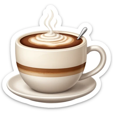 Cappuccino with frothy milk and a sprinkle of cocoa on top sticker