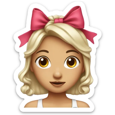 girl with bow sticker