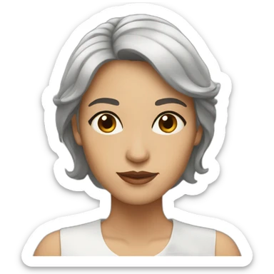 a latina woman with brown eyes and hair, white skin, short hair sticker