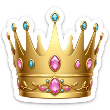 lower crown golden with pink gems sticker