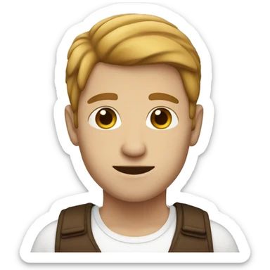 White person with brown hai sticker