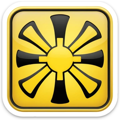 xray symbol. Yellow black sticker