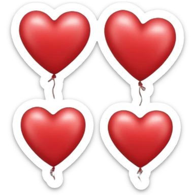 red heart-shaped balloons sticker
