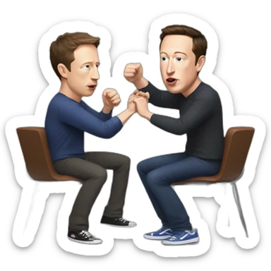 elon musk & zuckerberg fighting - zuck wins sticker