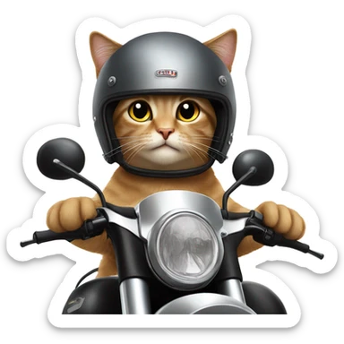 Cat riding motorcycle sticker