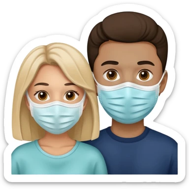 Pareja con mascarilla de belleza sticker