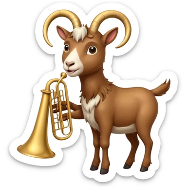 Goat playing trombone sticker
