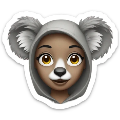 Girl disguised as a koala sticker