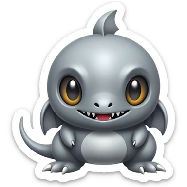 Greyish Fakémon-creature sticker