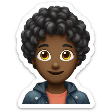 Garçon cheveux noir qui prend une photo  sticker