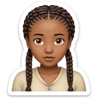 
black girl with braids in short hair sticker