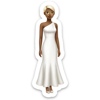 Elegant white dress sticker