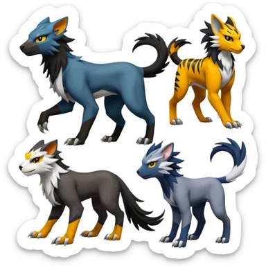 Houndoom-Tigress-Luxray-Silvally-Gryphon-fusion (full body) sticker