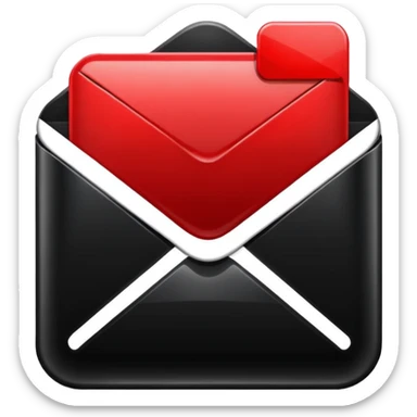 black and red email icon sticker