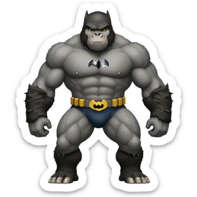 king kong with a batman uniform sticker
