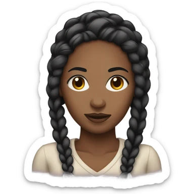 black woman with long braids and long lashes sticker