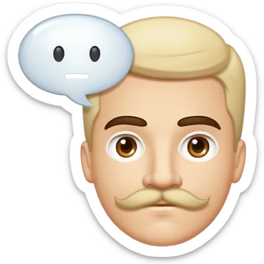 Random guy with a mustache screaming  the word FABIAAAN all in upper case in a Speech bubble  sticker