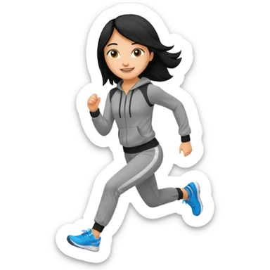 a pretty bratz tan girl who is fat . Hair color black. Jogging outfit sticker